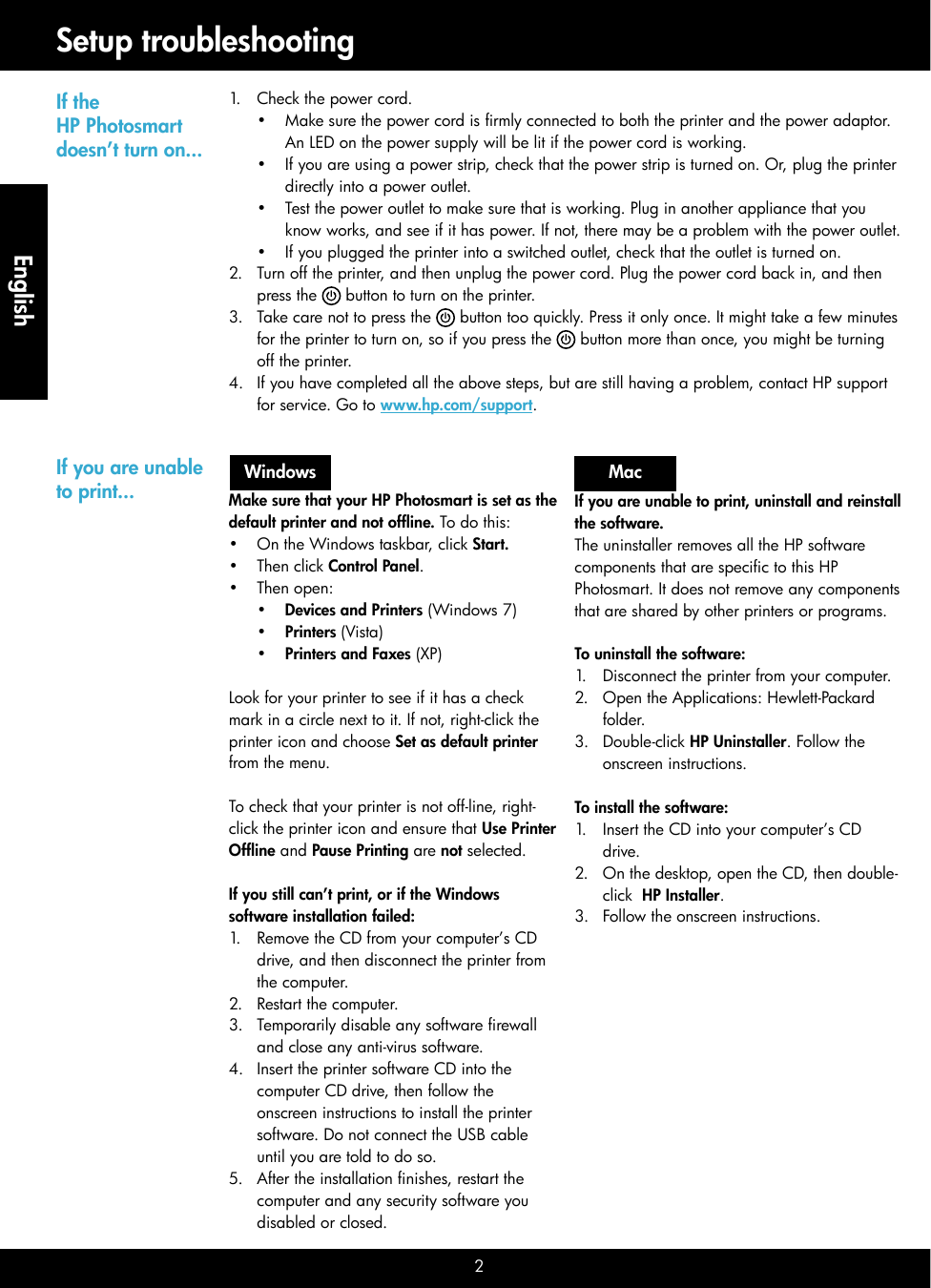 Page 2 of 8 - Hp Hp-Photosmart-Plus-E-All-In-One-Printer-B210A-Reference-Guide-  Hp-photosmart-plus-e-all-in-one-printer-b210a-reference-guide