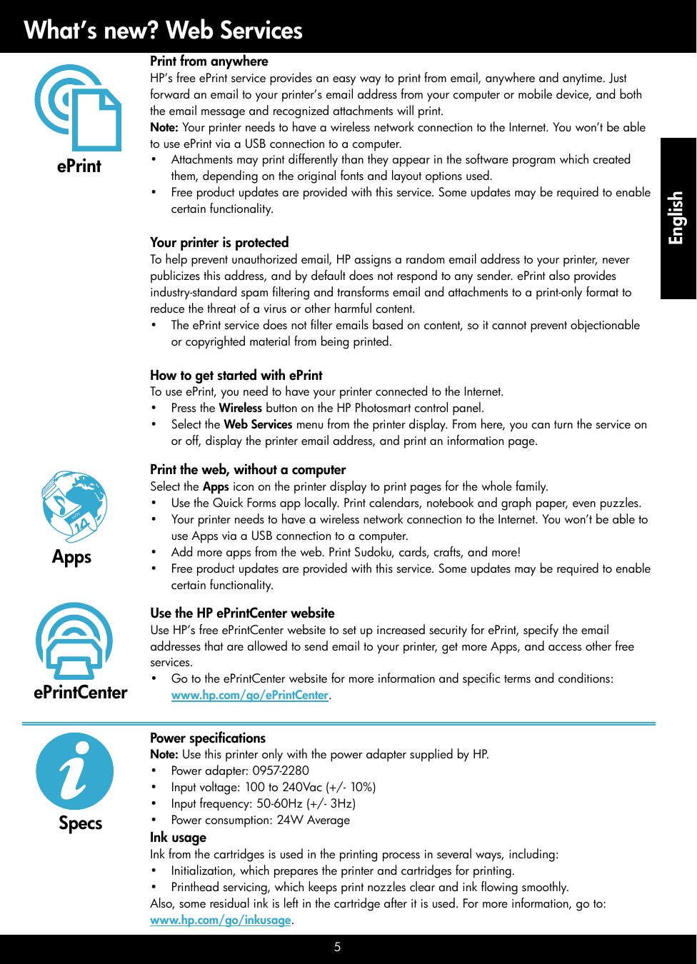 Page 5 of 8 - Hp Hp-Photosmart-Plus-E-All-In-One-Printer-B210A-Reference-Guide-  Hp-photosmart-plus-e-all-in-one-printer-b210a-reference-guide