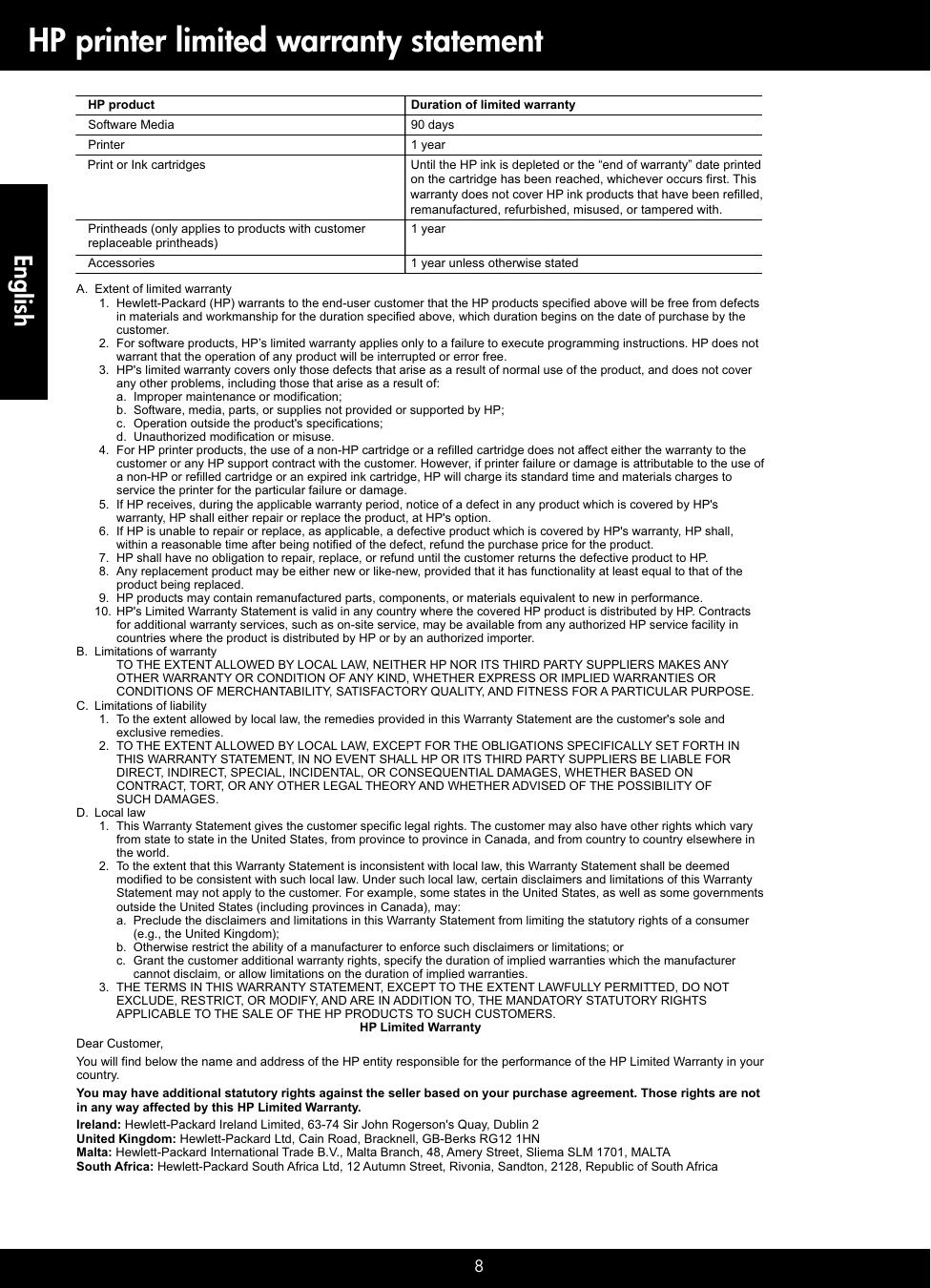 Page 8 of 8 - Hp Hp-Photosmart-Plus-E-All-In-One-Printer-B210A-Reference-Guide-  Hp-photosmart-plus-e-all-in-one-printer-b210a-reference-guide