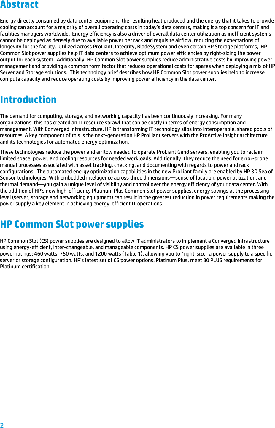 Page 2 of 12 - Hp Hp-Power-Supply-3Rd-Edition-Users-Manual- Common Slot Power Supply Technology  Hp-power-supply-3rd-edition-users-manual