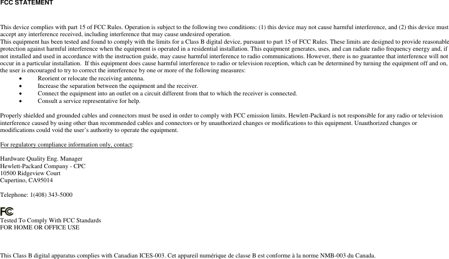 Page 10 of 11 - Hp Hp-Pp034Aa-Aba-Users-Manual- Optical 5-button USB Mouse  Hp-pp034aa-aba-users-manual