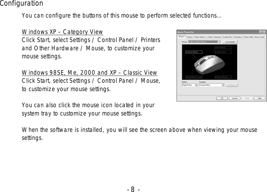 Page 8 of 11 - Hp Hp-Pp034Aa-Aba-Users-Manual- Optical 5-button USB Mouse  Hp-pp034aa-aba-users-manual