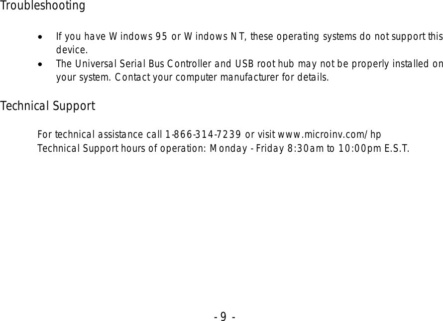 Page 9 of 11 - Hp Hp-Pp034Aa-Aba-Users-Manual- Optical 5-button USB Mouse  Hp-pp034aa-aba-users-manual