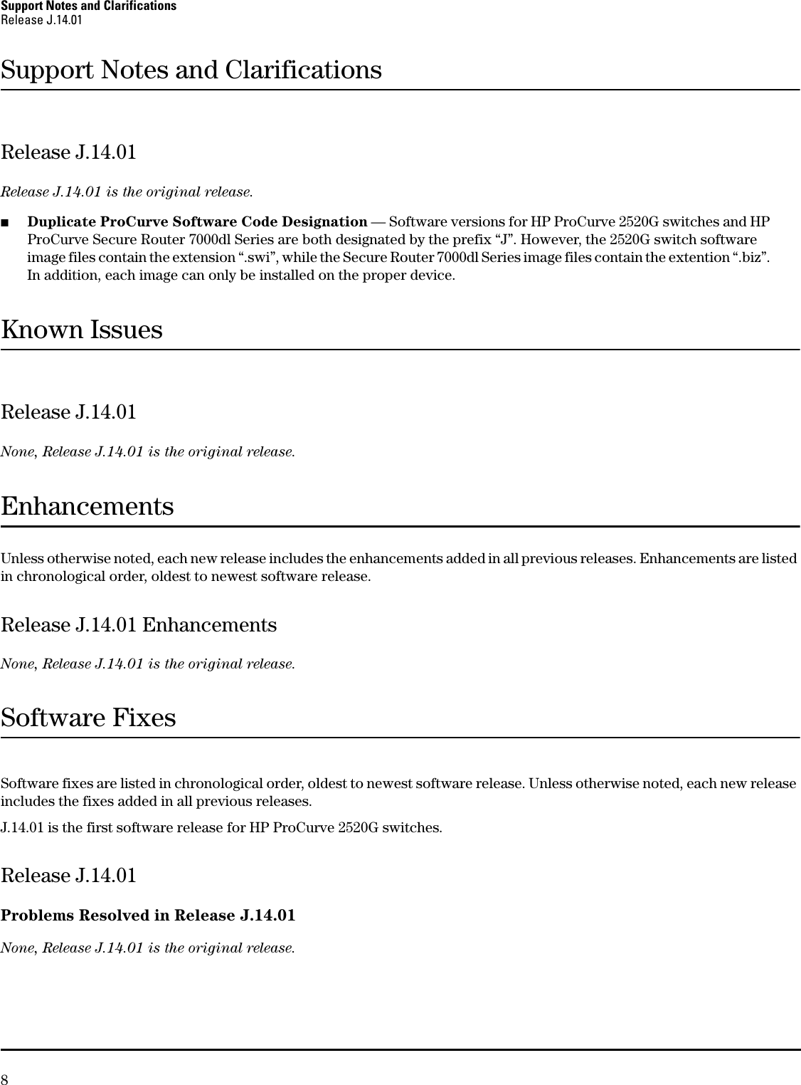 Page 8 of 10 - Hp Hp-Procurve-2520G-Users-Manual- Release Notes  Hp-procurve-2520g-users-manual