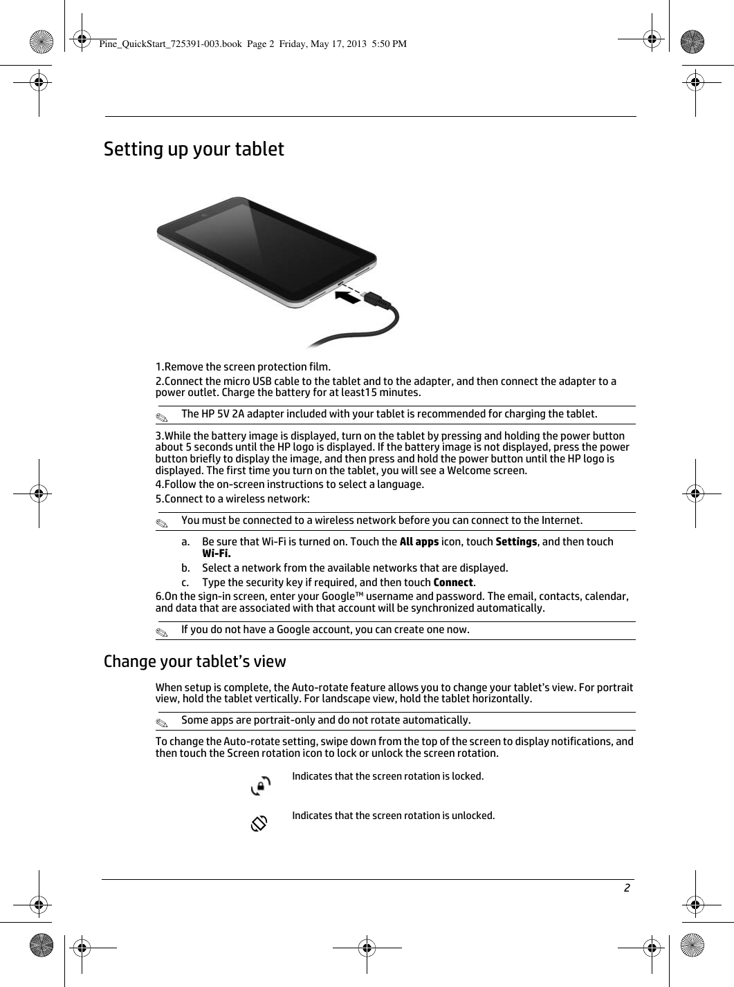 Page 3 of 8 - Hp Hp-Slate-7-2800-Tablet-Quick-Start-Guide-  Hp-slate-7-2800-tablet-quick-start-guide