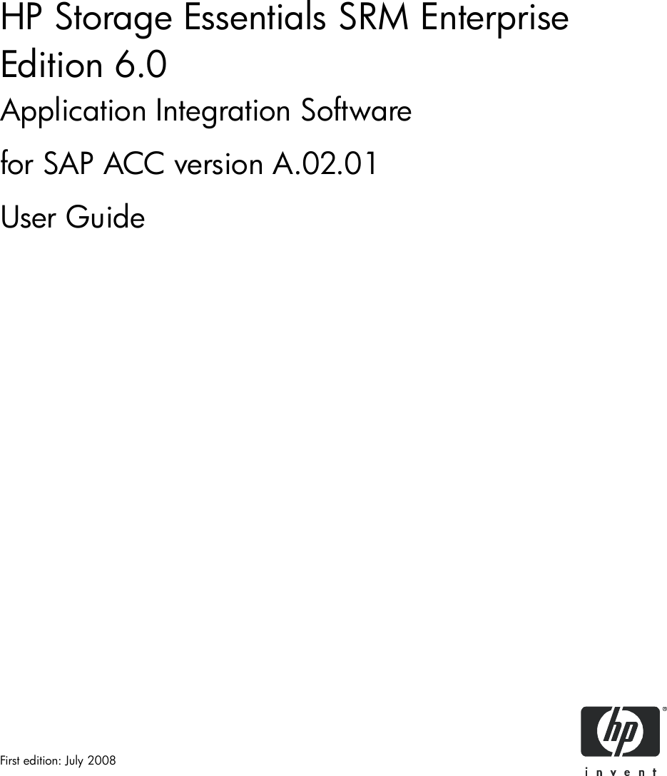 Hp Storage Essentials Db Viewer Software Users Manual SRM Enterprise