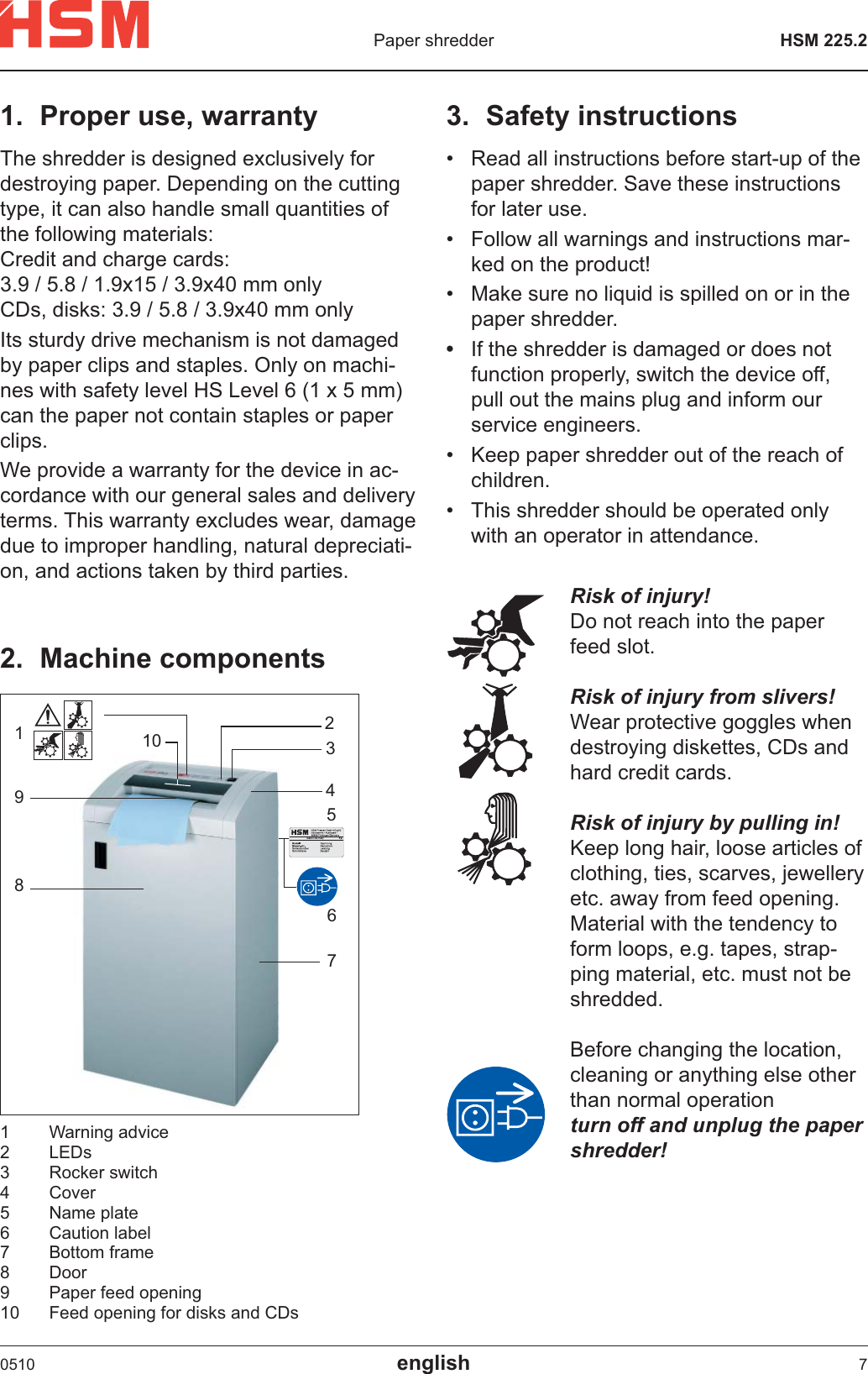 Page 3 of 6 - Hsm Hsm-225-2-Users-Manual- 225.2 0504  Hsm-225-2-users-manual