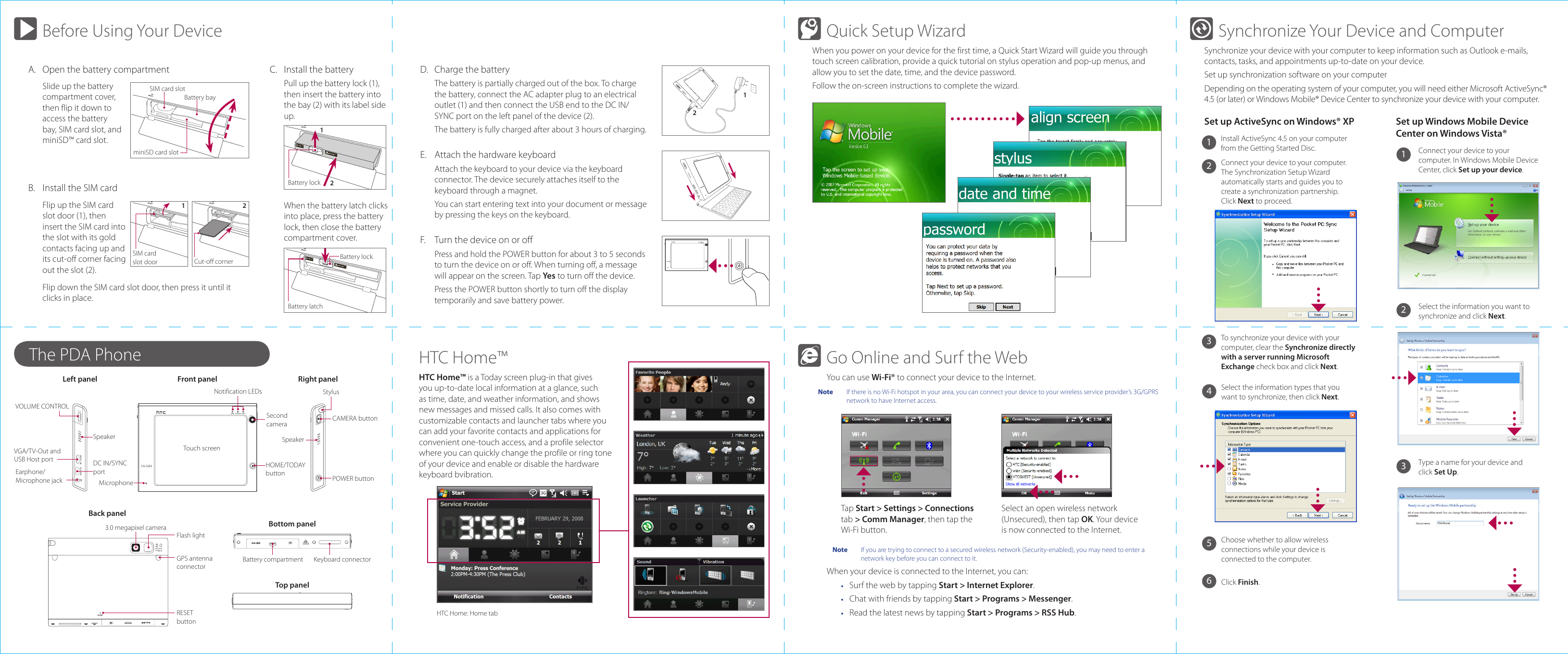 Page 2 of 2 - Htc Htc-Advantage-X7510-Quick-Start-Manual- Athena_15_HTC_WWE_SEA_RMF  Htc-advantage-x7510-quick-start-manual