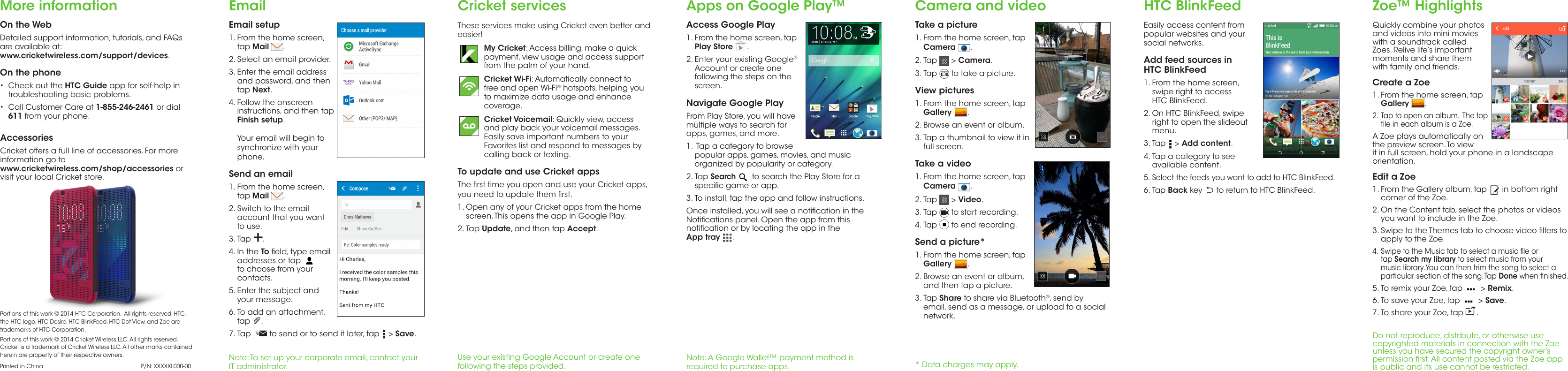 Page 2 of 2 - Htc Htc-Desire-510-Cricket-Quick-Start-Manual- Htc-desire-510-cricket-quick-start-manual