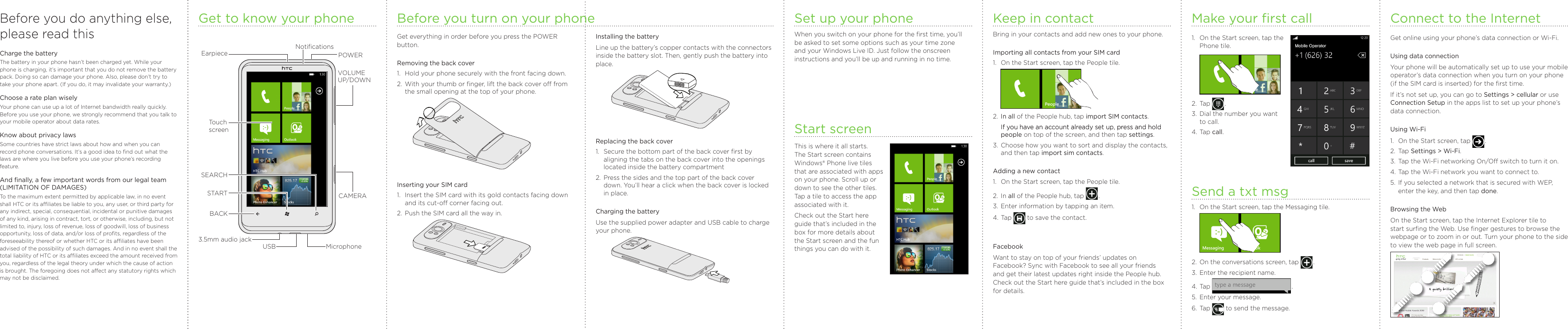 Page 2 of 2 - Htc Htc-Hd7-Quick-Start-Manual- Htc-hd7-quick-start-manual