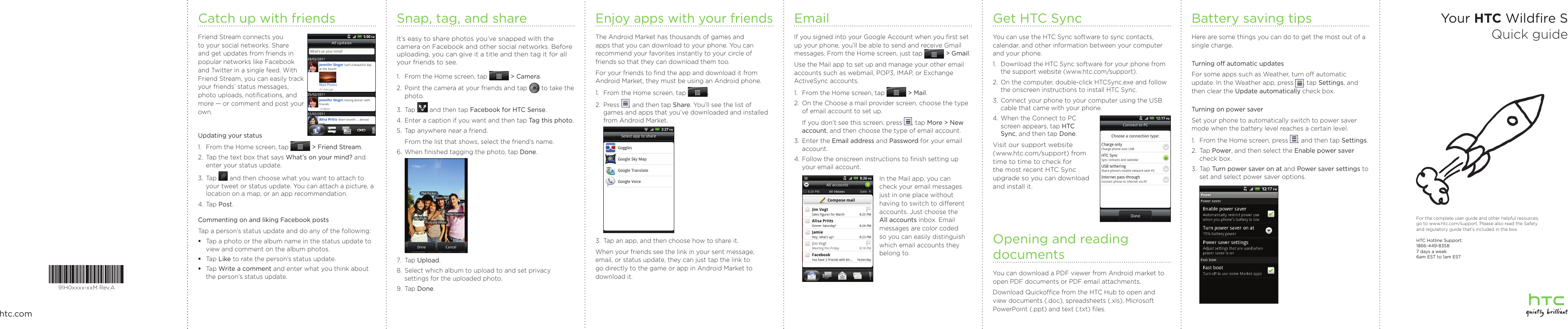 Page 1 of 2 - Htc Htc-Htc-Wildfire-S-Virgin-Mobile-Quick-Start-Guide