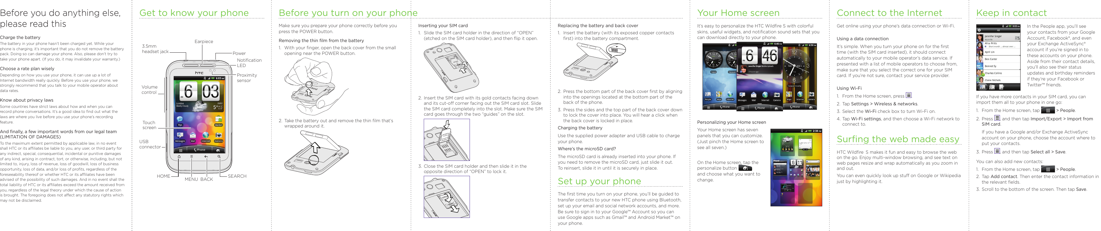 Page 2 of 2 - Htc Htc-Htc-Wildfire-S-Virgin-Mobile-Quick-Start-Guide