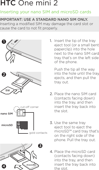 Page 1 of 2 - Htc Htc-One-Mini-2-Getting-Started-Guide- Htc-one-mini-2-getting-started-guide