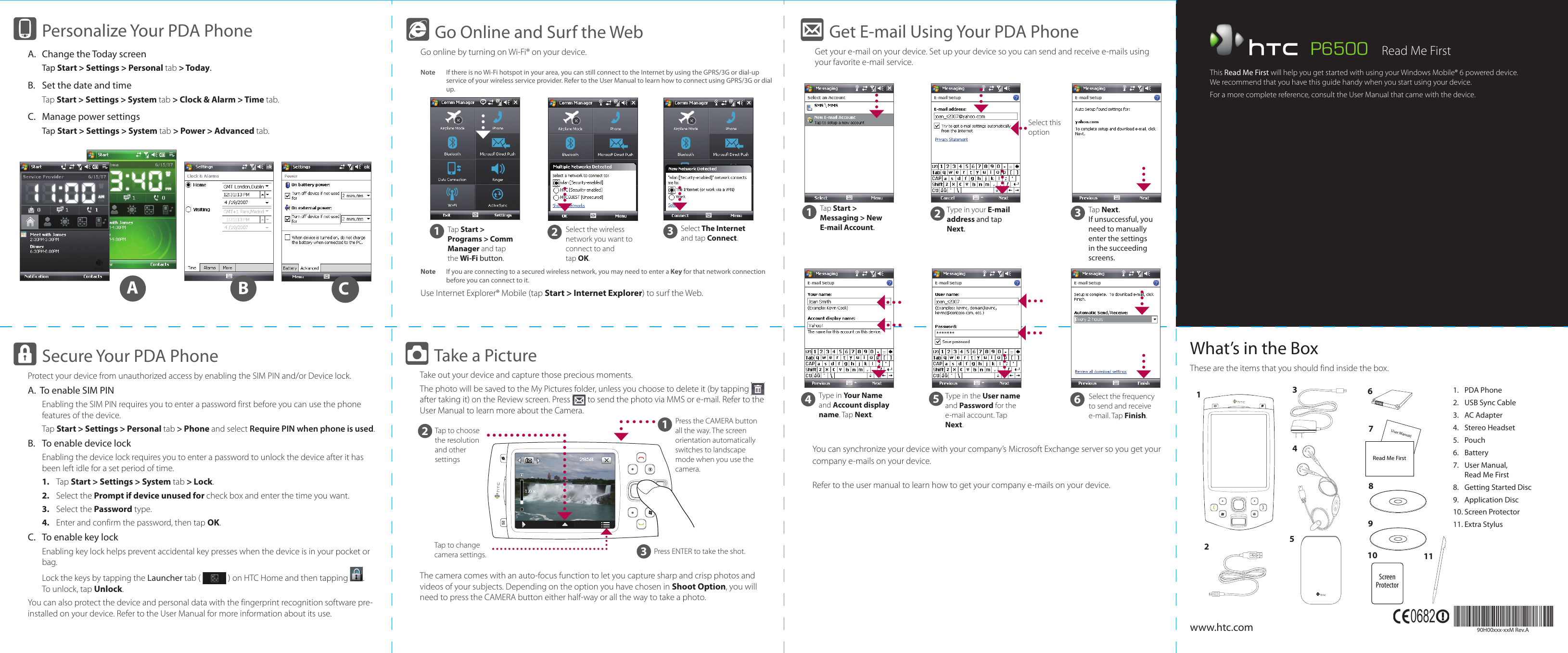 Page 1 of 2 - Htc Htc-P6500-Quick-Start-Manual-  Htc-p6500-quick-start-manual