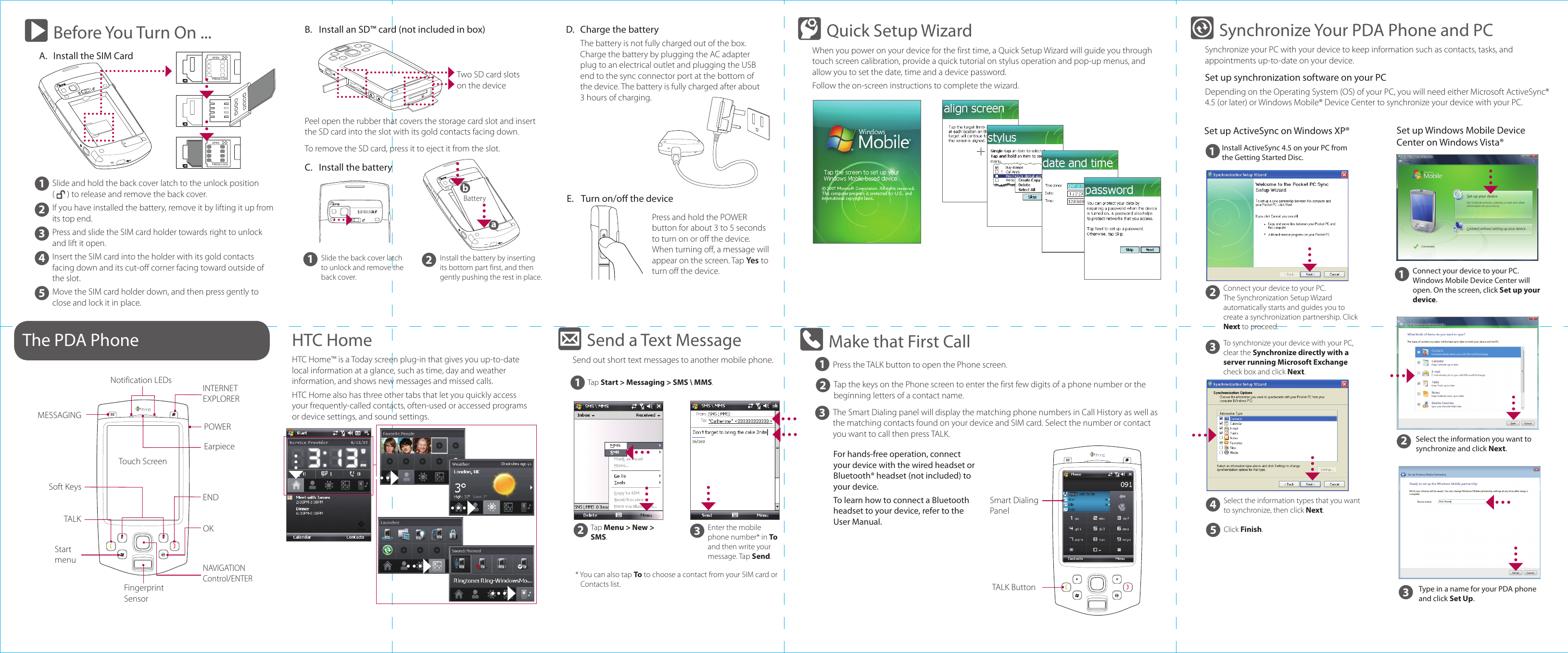 Page 2 of 2 - Htc Htc-P6500-Quick-Start-Manual-  Htc-p6500-quick-start-manual