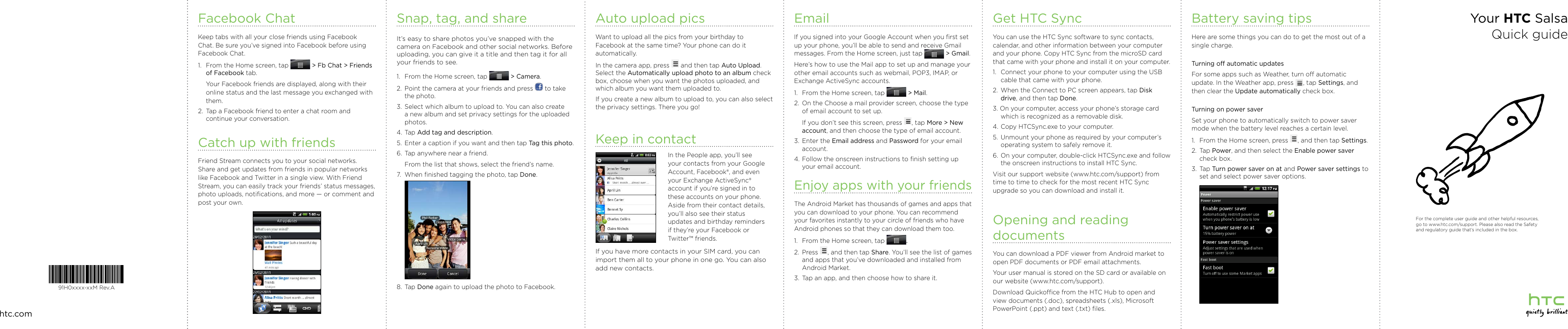 Page 1 of 2 - Htc Htc-Salsa-Quick-Start-Manual-  Htc-salsa-quick-start-manual