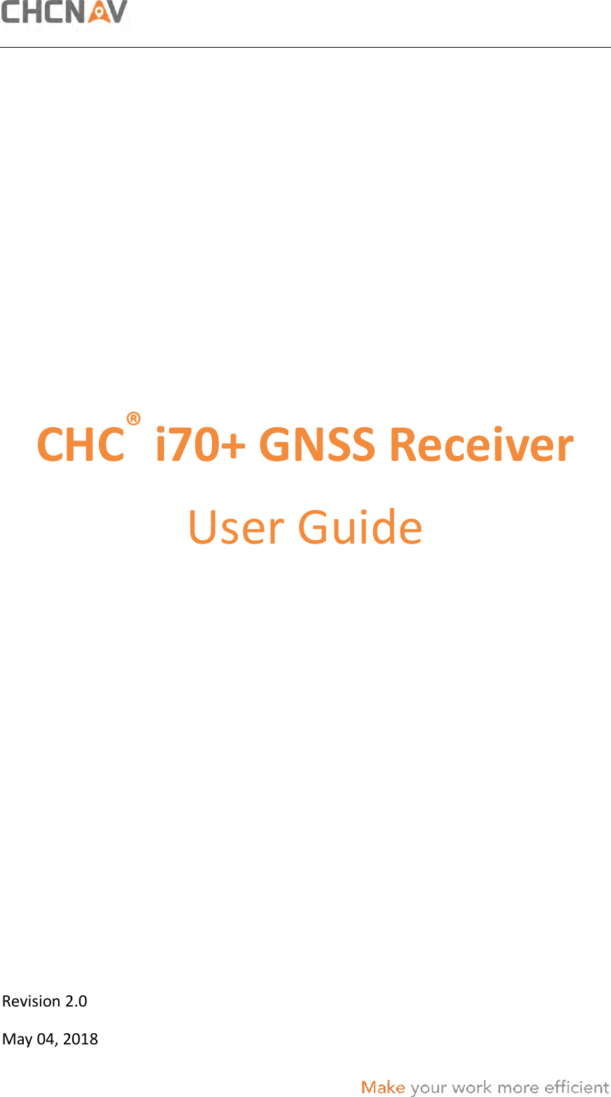 Page 1 of Huace Navigation Technology A01023 GNSS Receiver i70+ User Manual 