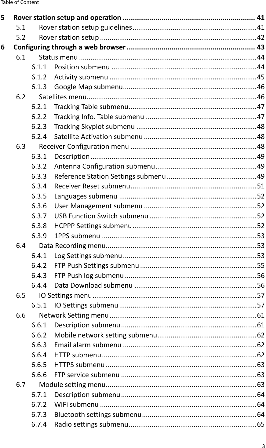 Page 3 of Huace Navigation Technology A01023 GNSS Receiver i70+ User Manual 