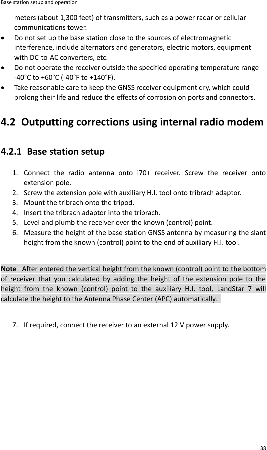 Page 38 of Huace Navigation Technology A01023 GNSS Receiver i70+ User Manual 