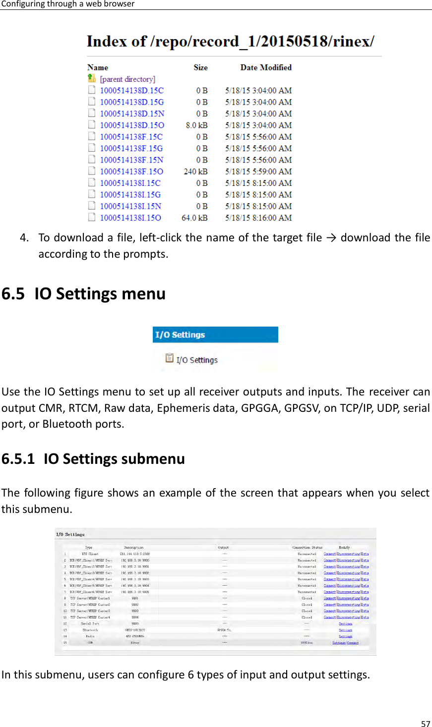 Page 57 of Huace Navigation Technology A01023 GNSS Receiver i70+ User Manual 