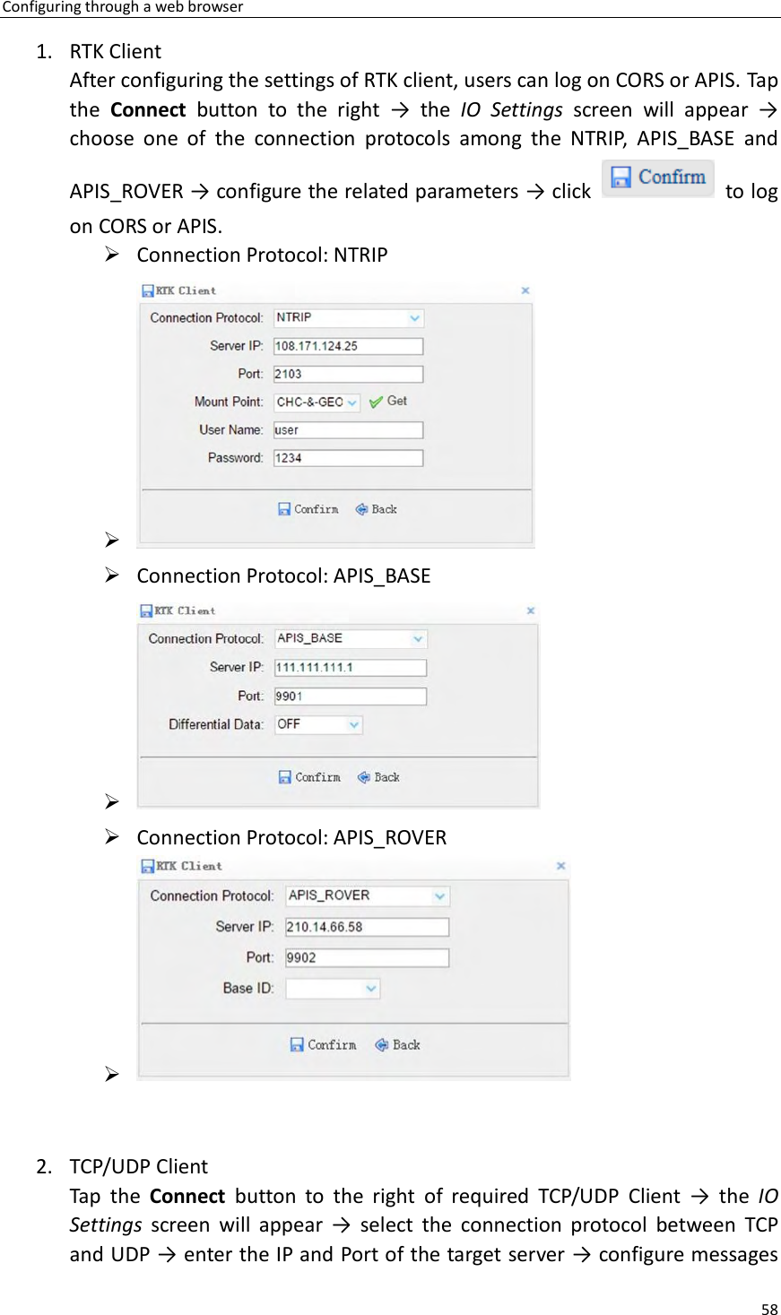 Page 58 of Huace Navigation Technology A01023 GNSS Receiver i70+ User Manual 