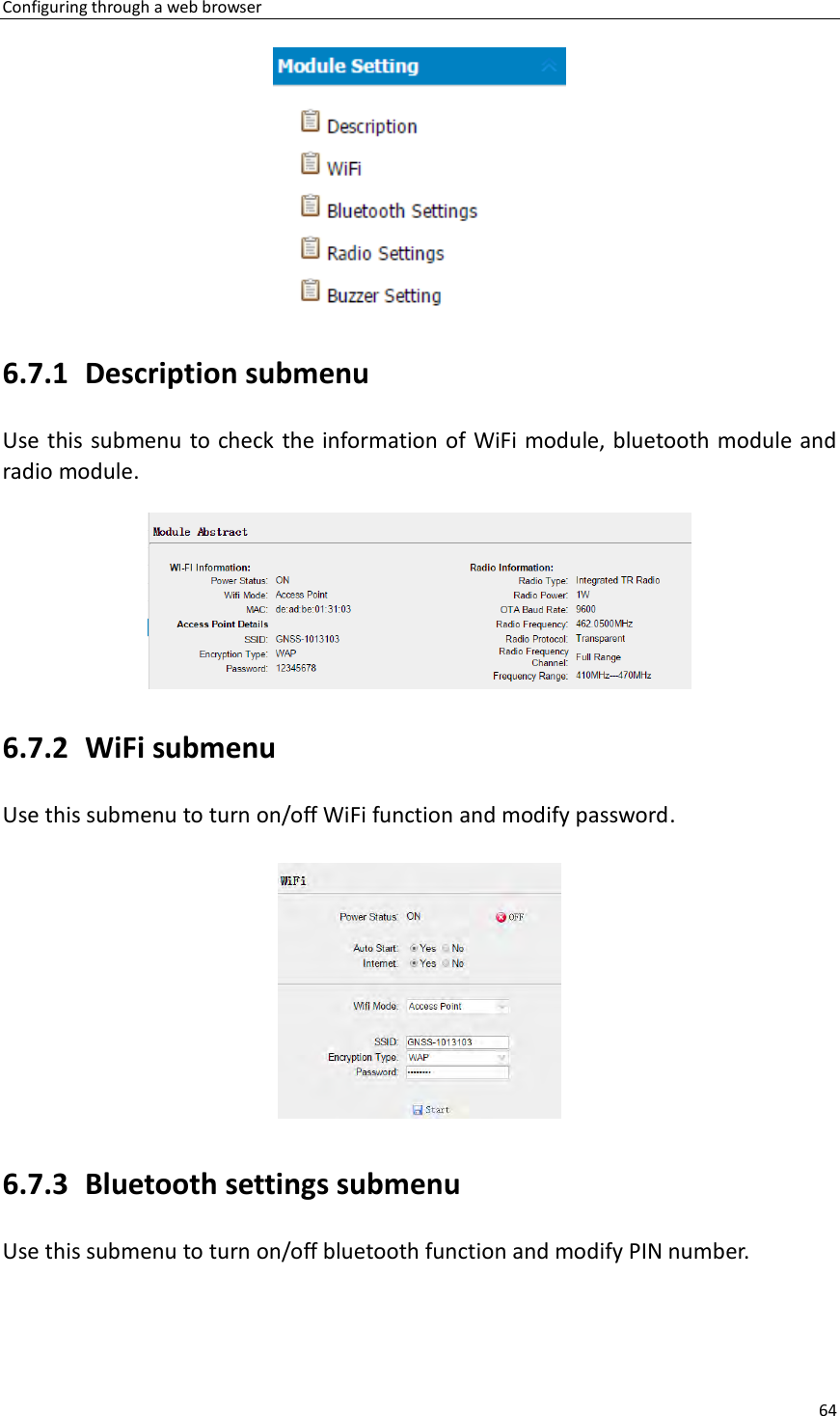 Page 64 of Huace Navigation Technology A01023 GNSS Receiver i70+ User Manual 