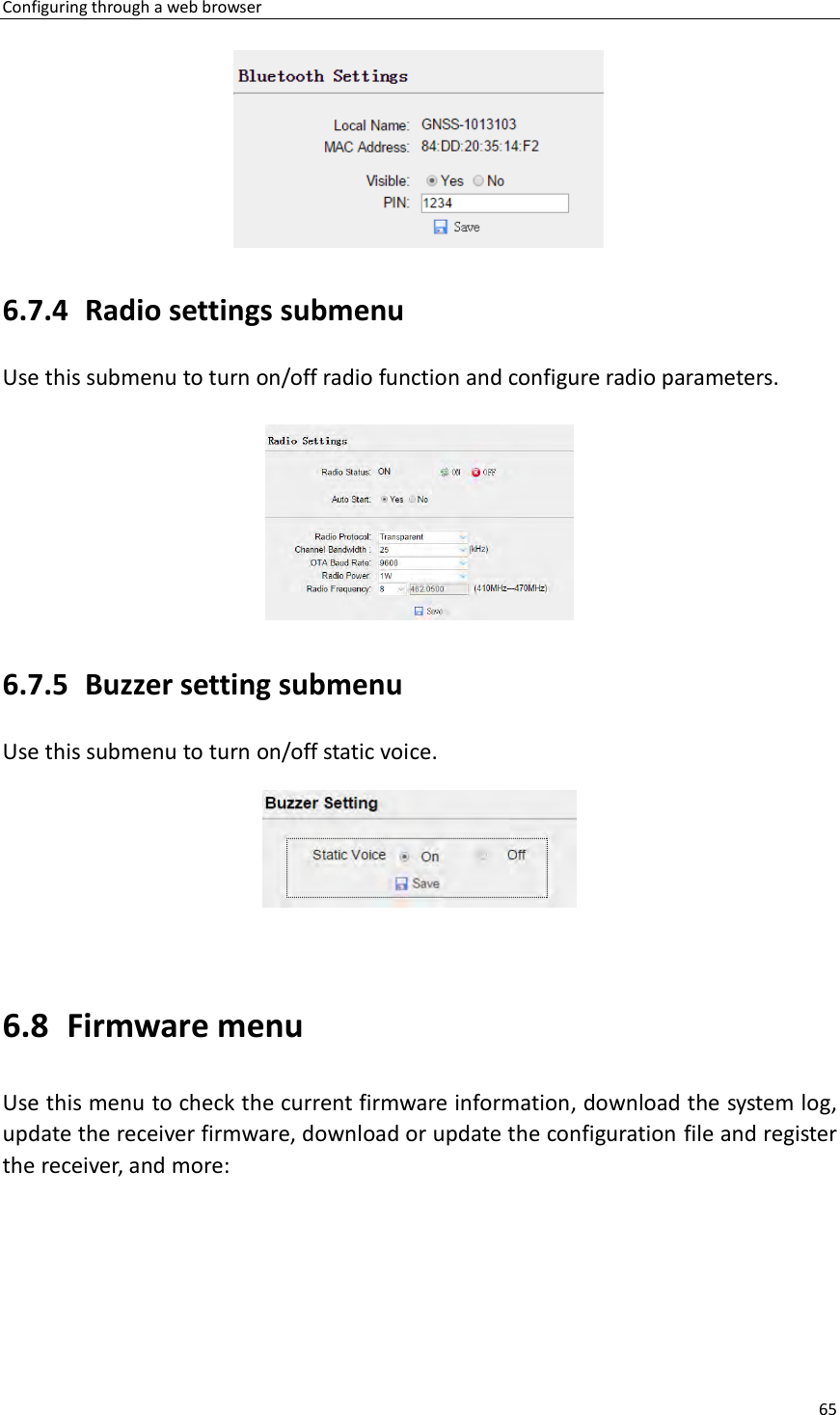 Page 65 of Huace Navigation Technology A01023 GNSS Receiver i70+ User Manual 