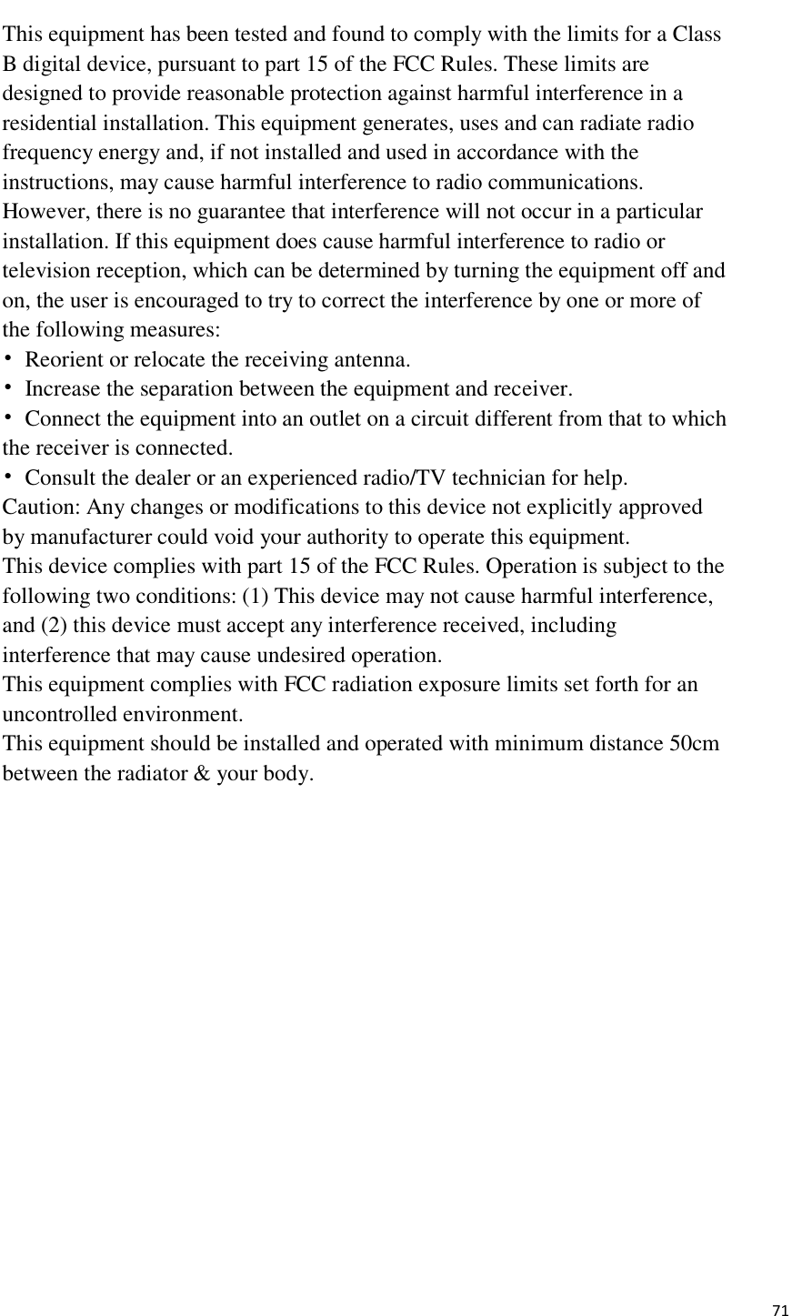 Page 71 of Huace Navigation Technology A01023 GNSS Receiver i70+ User Manual 