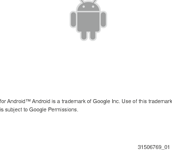         for Android™ Android is a trademark of Google Inc. Use of this trademark is subject to Google Permissions. 31506769_01 