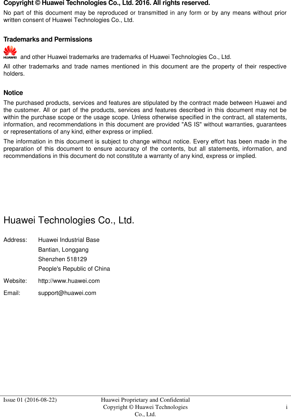Page 2 of Huawei Technologies EAN9810A eLTE-U AirEdge User Manual