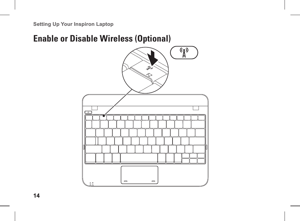 14Setting Up Your Inspiron Laptop  Enable or Disable Wireless (Optional)