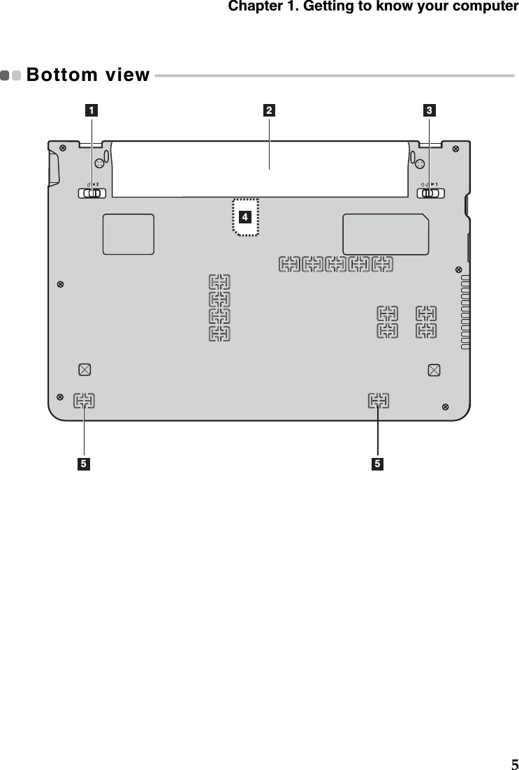 Chapter 1. Getting to know your computer5Bottom view - - - - - - - - - - - - - - - - - - - - - - - - - - - - - - - - - - - - - - - - - - - - - - - - - - - - - - - - - - - - - - - - - - - - - - - - - - - - - - - - - - - - - - - - - - 1435 52