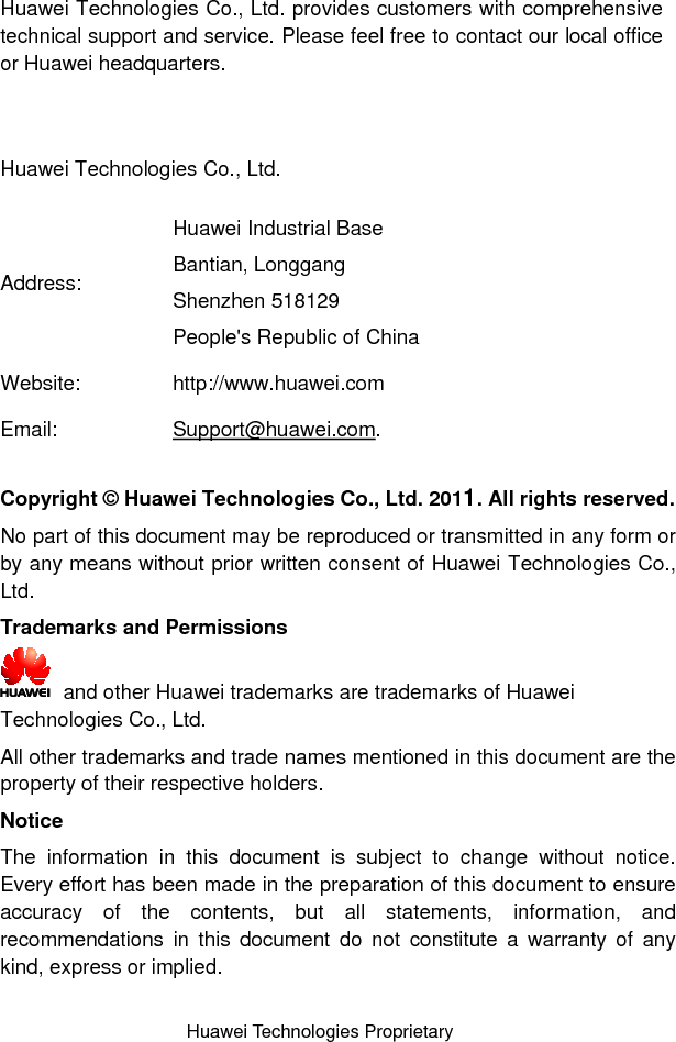   Huawei Technologies Proprietary   