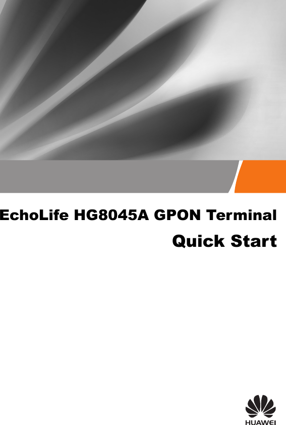 Quick StartEchoLife HG8045A GPON Terminal