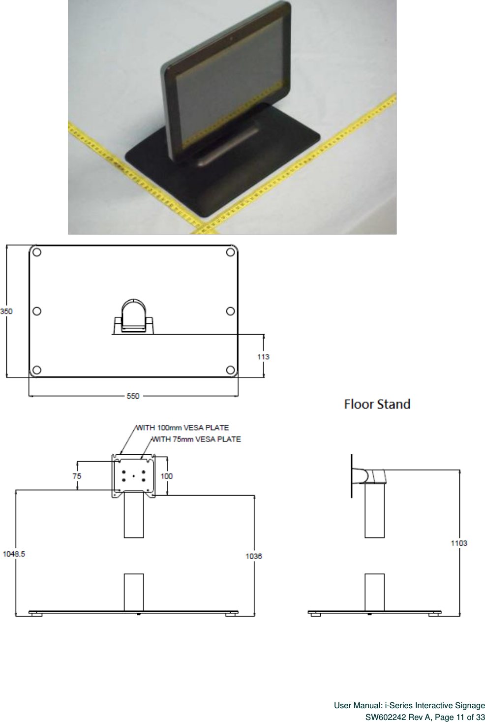  User Manual: i-Series Interactive Signage SW602242 Rev A, Page 11 of 33     