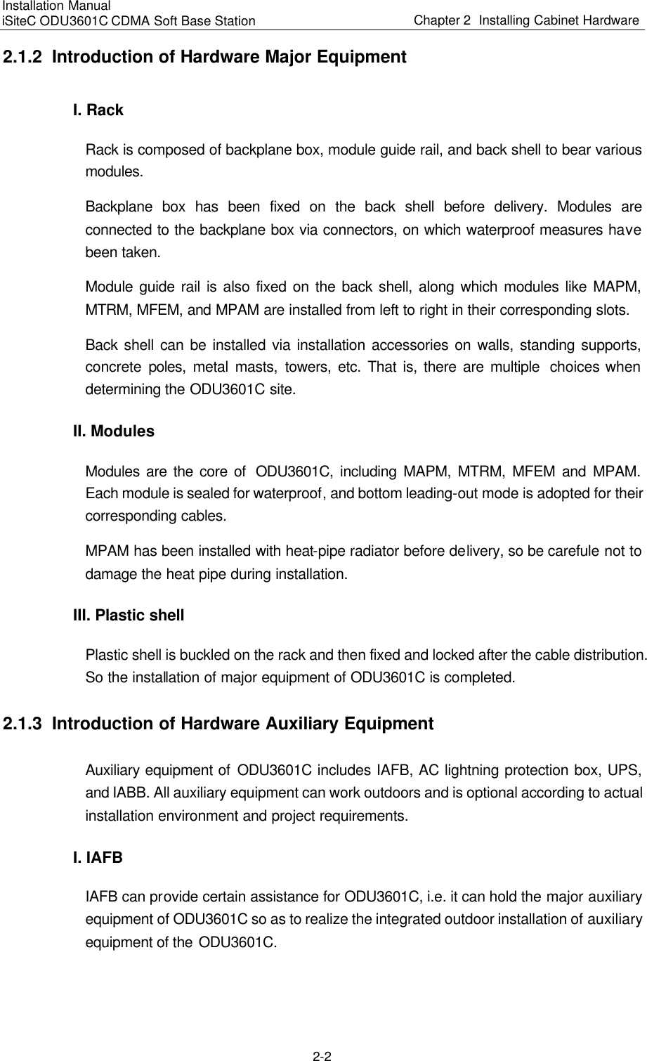 Page 44 of Huawei Technologies ODU3601C-800 CDMA Base Station User Manual 1