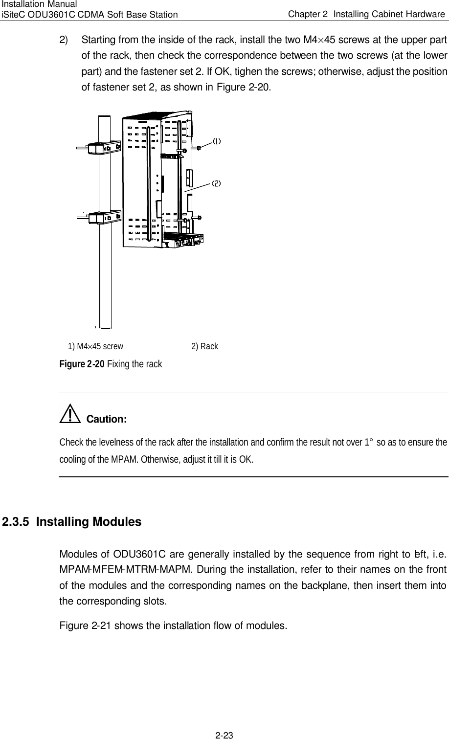 Page 65 of Huawei Technologies ODU3601C-800 CDMA Base Station User Manual 1