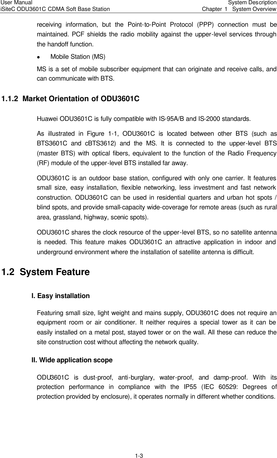 Page 6 of Huawei Technologies ODU3601C-800 CDMA Base Station User Manual 2