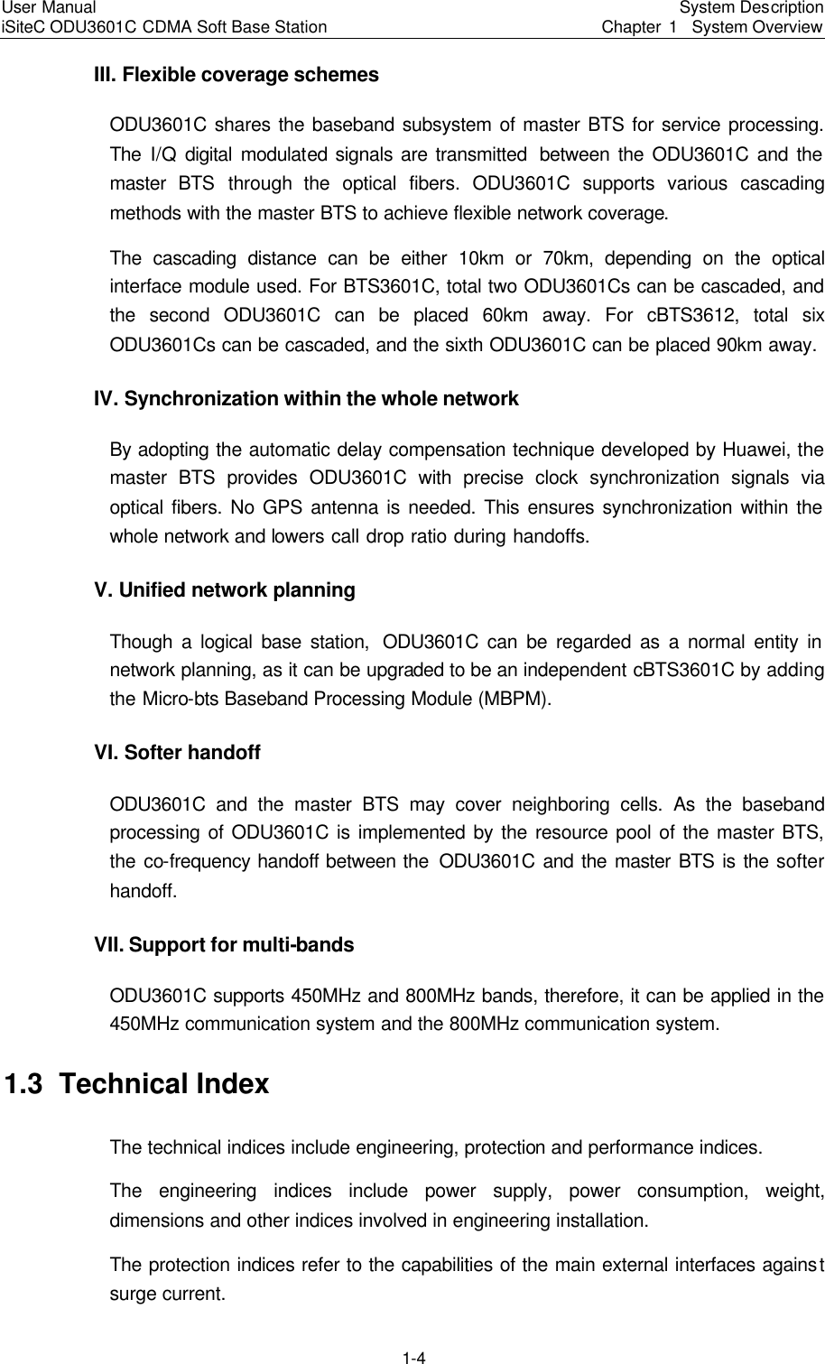Page 7 of Huawei Technologies ODU3601C-800 CDMA Base Station User Manual 2