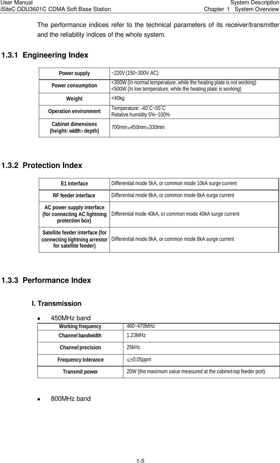 Page 8 of Huawei Technologies ODU3601C-800 CDMA Base Station User Manual 2