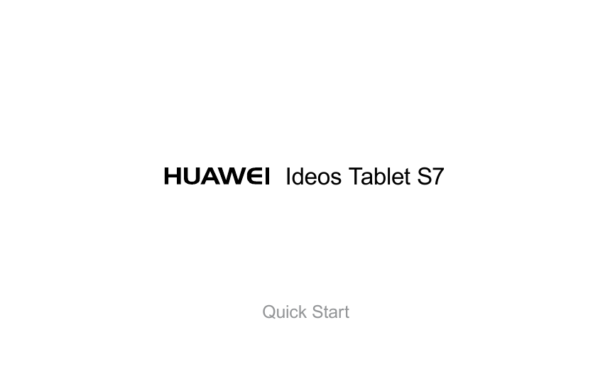 Ideos Tablet S7 Quick Start 