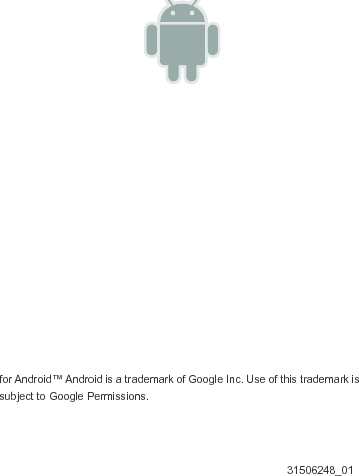   for Android™ Android is a trademark of Google Inc. Use of this trademark is subject to Google Permissions. 31506248_01 