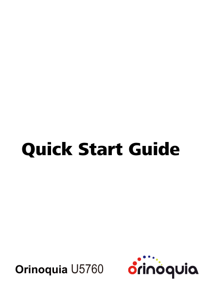 Quick Start Guide Orinoquia U5760