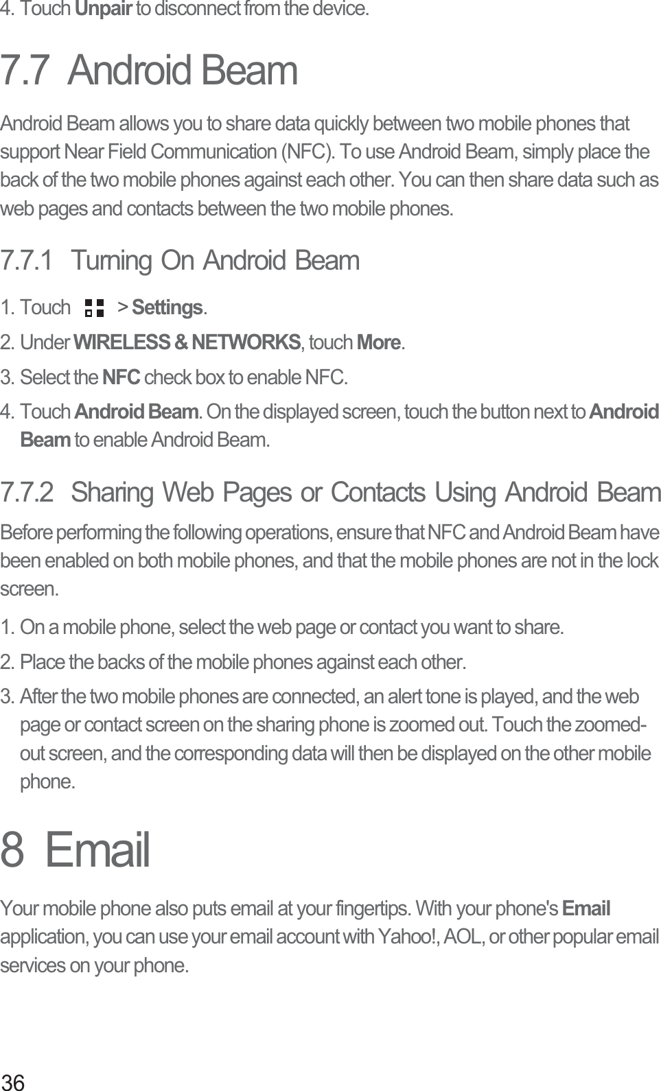 Page 41 of Huawei Technologies U8950N-1 HUAWEI U8950N-1, U8950N-1 mobile phone, with GSM, Bluetooth, WLAN, NFC. User Manual Normal