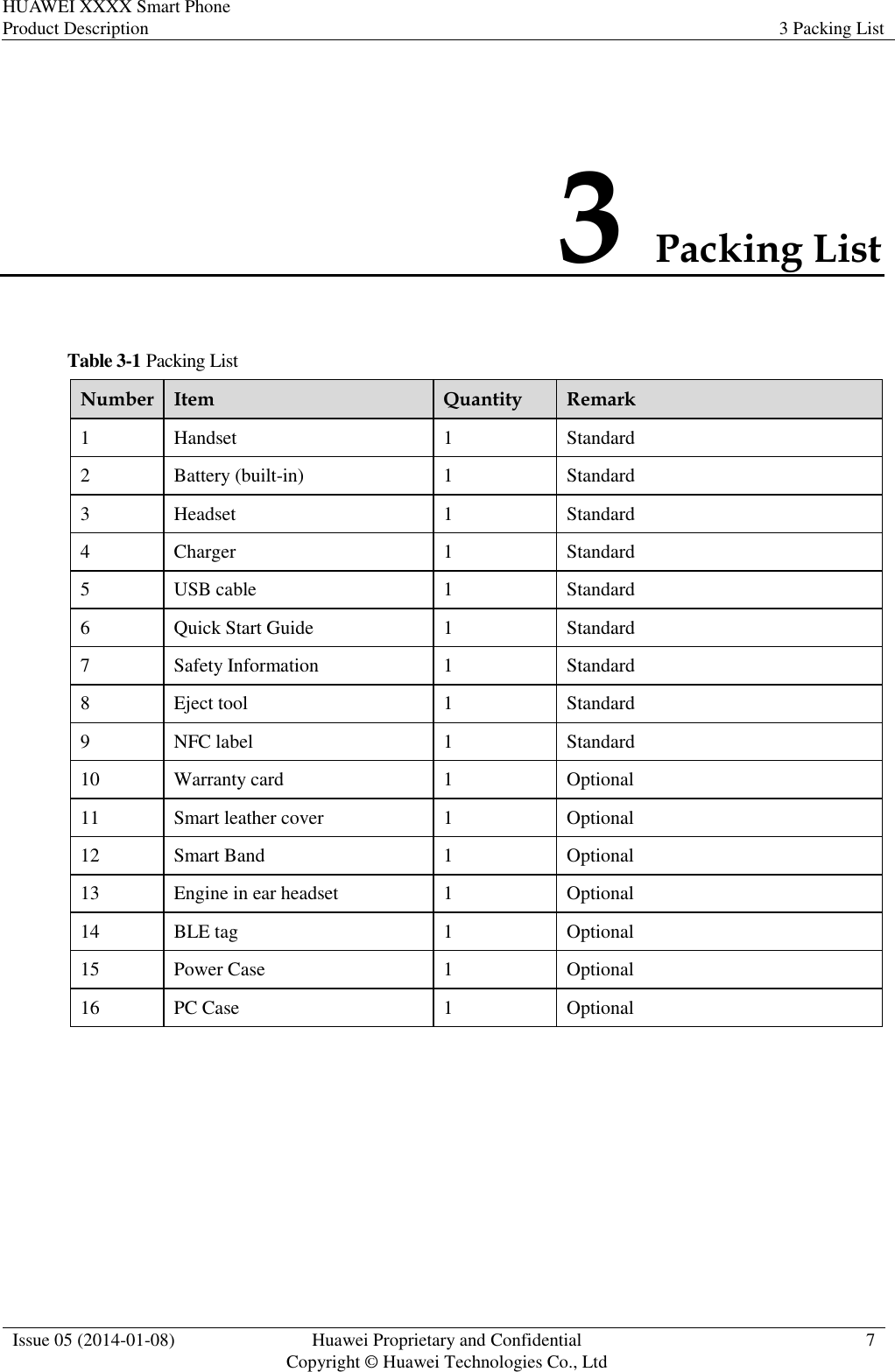 Page 11 of 11 - Huawei Release Notes D PRODUCT Mobile Phone S WCDMA Android P7 Sophia-L10 Smart Description (V100R001 04,EN,UL)