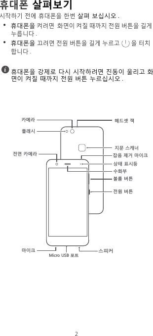 Page 3 of 10 - Huawei  Be Y2 간편 설명서 (WAS-LX2J, 01, Korean)