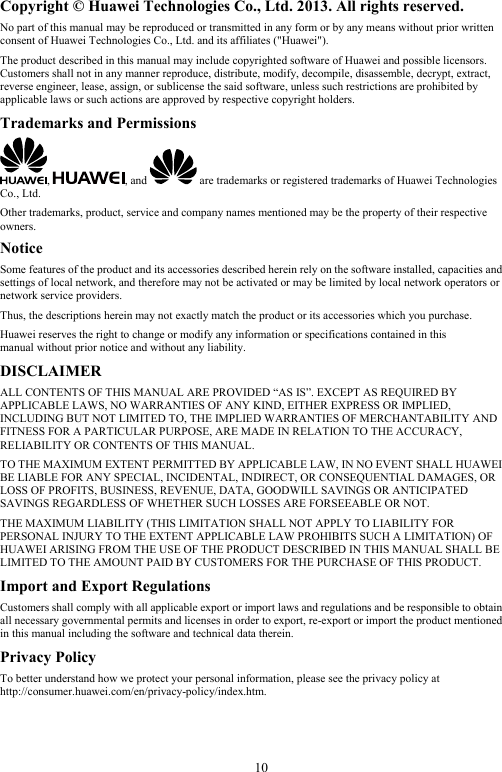 Page 10 of 10 - Huawei  HG532s Home Gateway Quick Start 02 EN Ireland O2