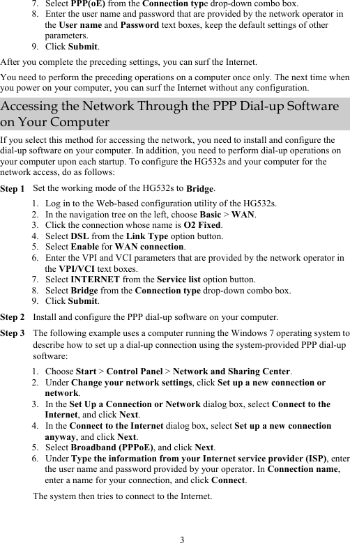 Page 3 of 10 - Huawei  HG532s Home Gateway Quick Start 02 EN Ireland O2