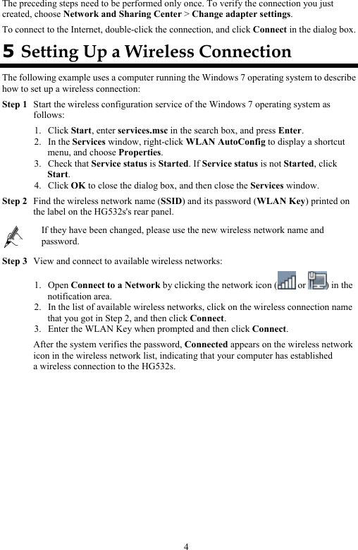 Page 4 of 10 - Huawei  HG532s Home Gateway Quick Start 02 EN Ireland O2