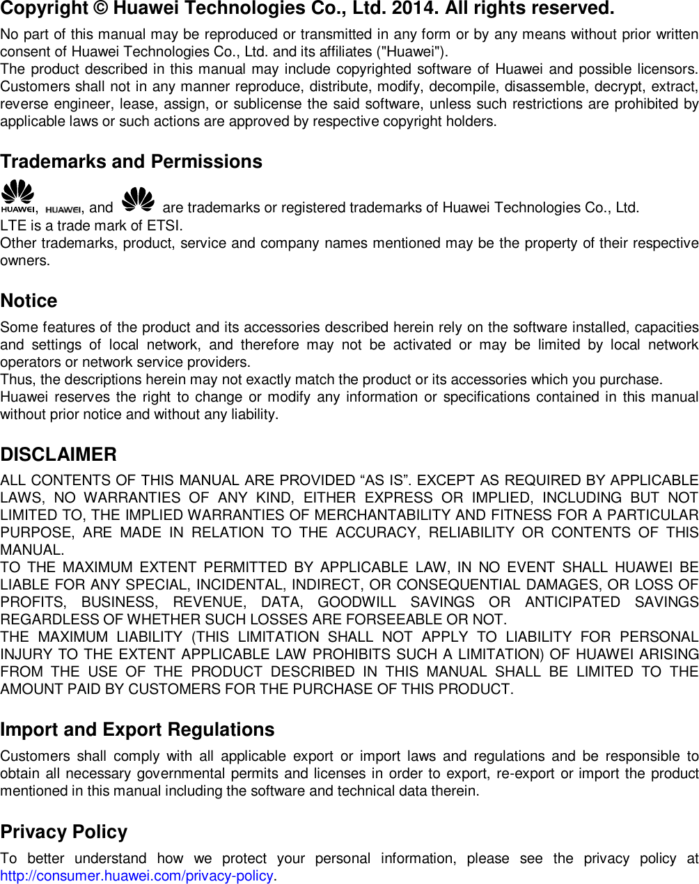 Page 2 of 12 - Huawei 目录 (Contents) ME936 LTE M.2 Module Acceptance Inspection Guide-(V100R001 02, English)